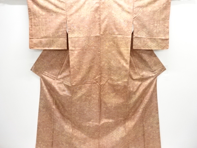 JAPANESE KIMONO / OSHIMA TSUMUGI / UNUSED / FLORAL PLANTS